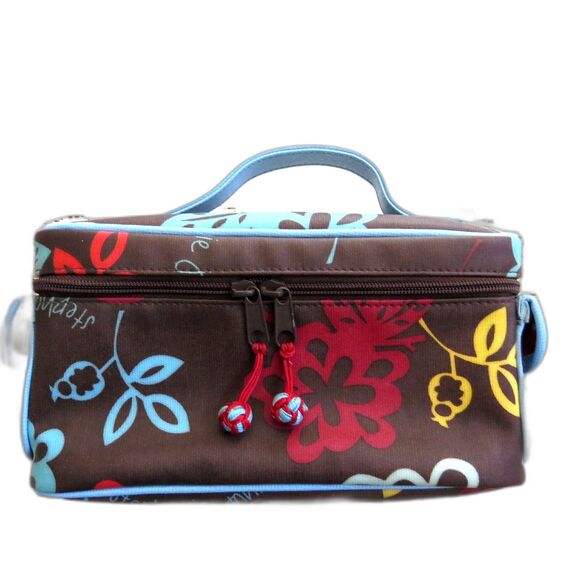 Handbags - Stephanie Johnson Travel Cosmetic Bag Floral/Brown  Retro/whimsigoth EUC
